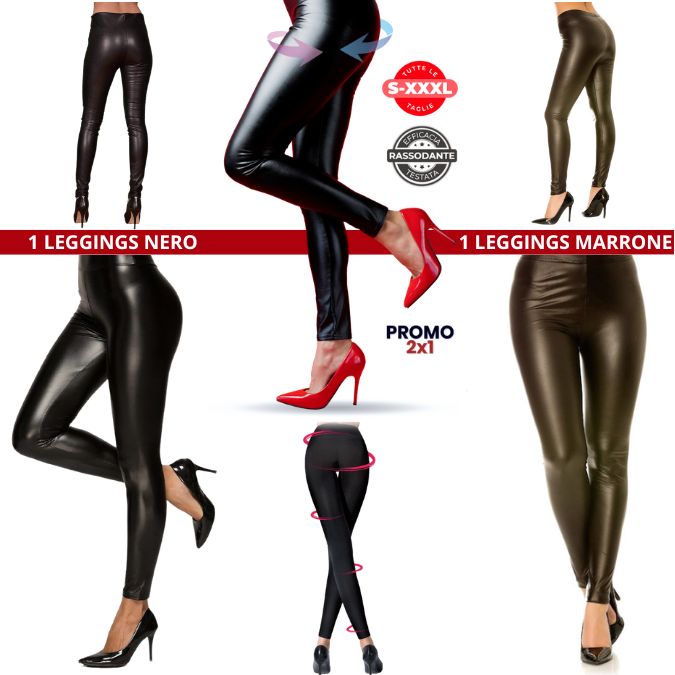 Leggings effetto pelle 2 per 1