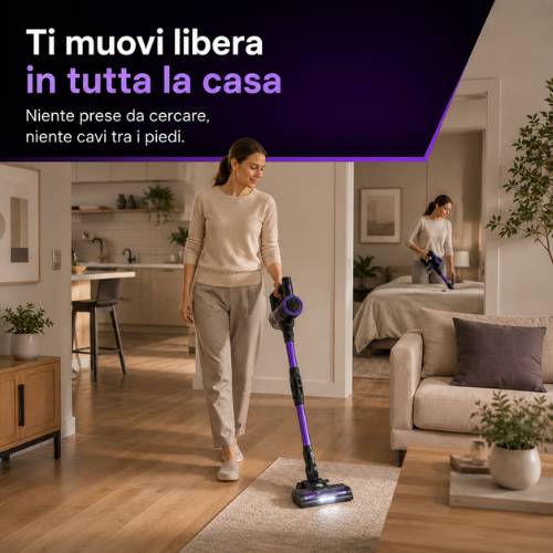 Aspirapolvere wireless usato senza fili in casa